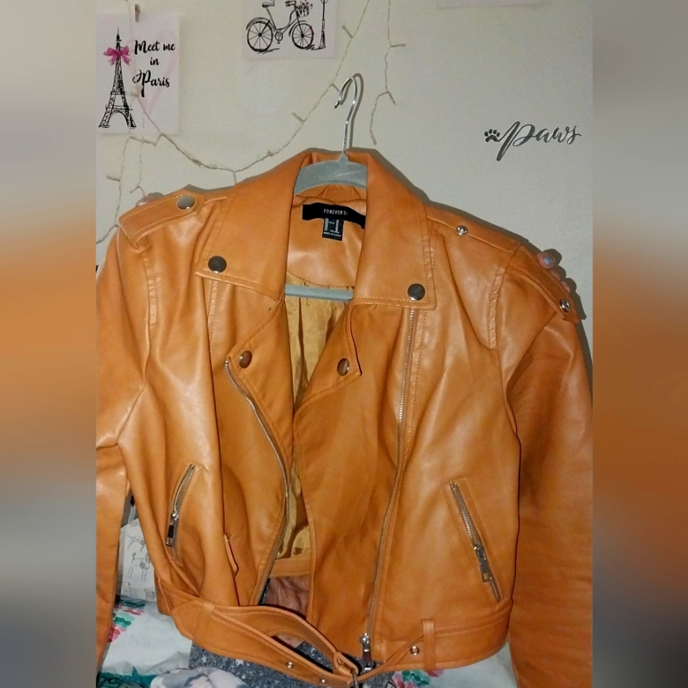 Forever 21 Cropped Faux Leather Jacket